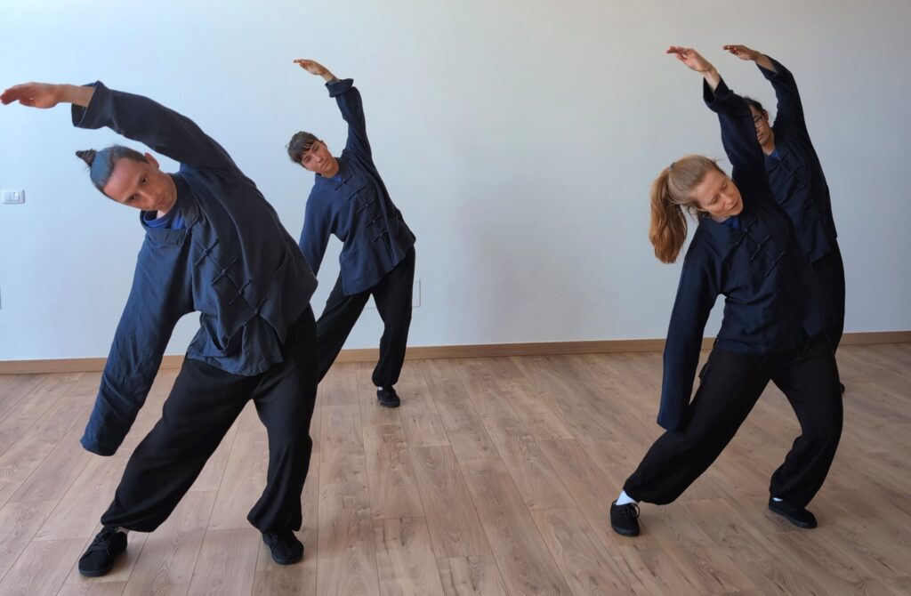Students learning flowing movement together at Sea Cloud Hall